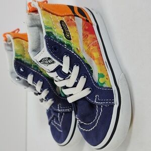 Vans Crayola Classic Slip On Zip Back Sneakers Shoes Kids Sz 8 Colorful Pattern